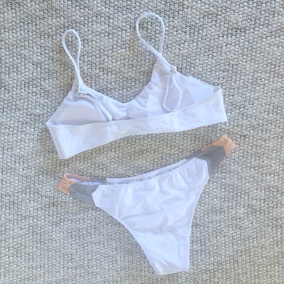 Sexy White and Pink L Space Style Bikini Swimsuit - Picture 3 of 5